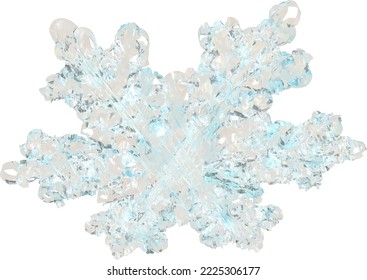 Transparente Schneeflocke aus Eis
