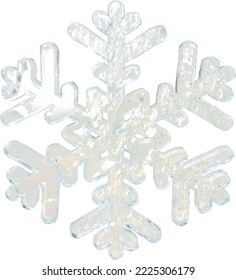 Transparent snowflake made from ice