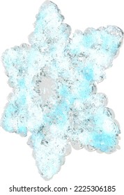Transparent snowflake made from ice