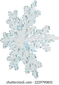 Transparent snowflake made from ice