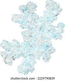 Transparent snowflake made from ice
