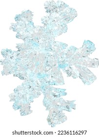 Transparent snowflake made from ice