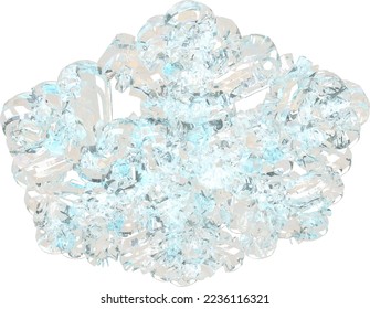 Transparent snowflake made from ice