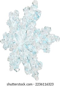 Copo de nieve transparente hecho de hielo