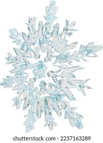 Transparent snowflake made from ice