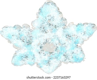 Copo de nieve transparente hecho de hielo