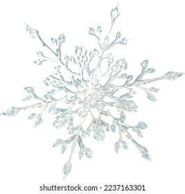 Copo de nieve transparente hecho de hielo