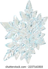 Copo de nieve transparente hecho de hielo