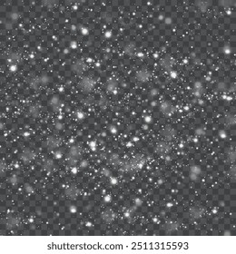 Superposición de copo de nieve transparente para proyectos de diseño de invierno. Ilustración vectorial
