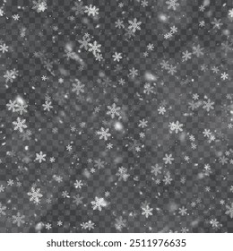 Sobreposição de floco de neve transparente para projetos de design de inverno. Ilustração vetorial.