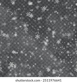 Transparent Snowflake Overlay for Winter Design Projects. Vector illustration.