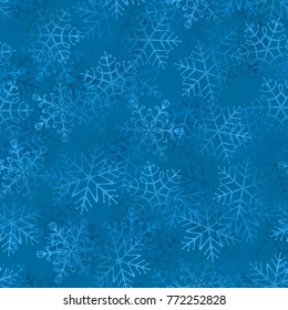 Transparent Snowflakes Seamless Pattern. Christmas seamless background. Eps-8