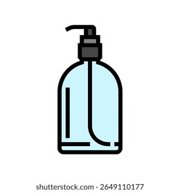 transparent soap bottle design color icon vector. transparent soap bottle design sign. isolated symbol illustration