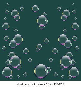 Transparent soap bubble background decor