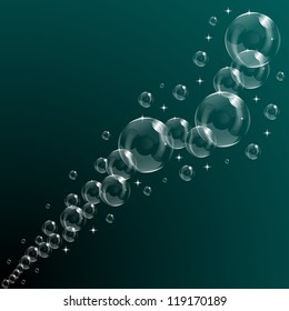 A transparent soap bubble background design with room for text