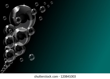 A transparent soap bubble background design with room for text
