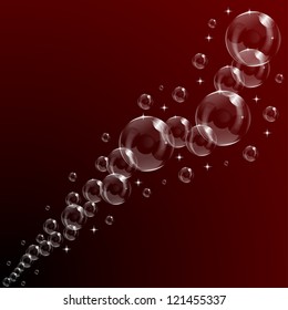 A transparent soap bubble background design with room for text