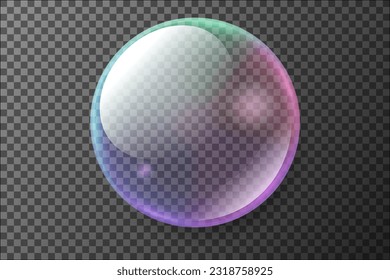 Transparent Soap Bubble, Ready For PNG, Vector Illustration