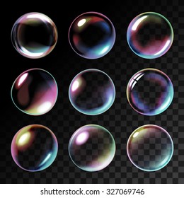 Transparent soap bubbles