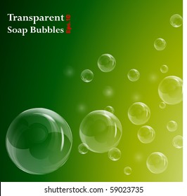 Transparent soap bubbles