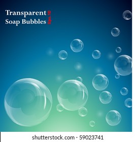 Transparent soap bubbles