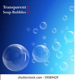 Transparent soap bubbles