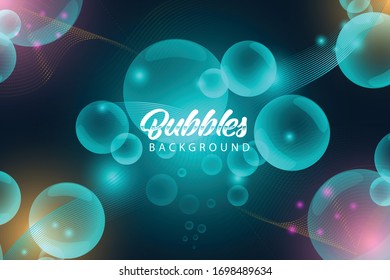 Transparent soap bubbles Colorful Background Vector