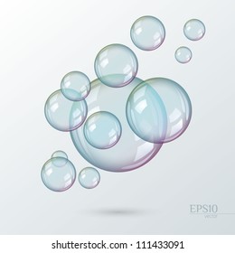 Transparent soap bubbles, eps10 vector