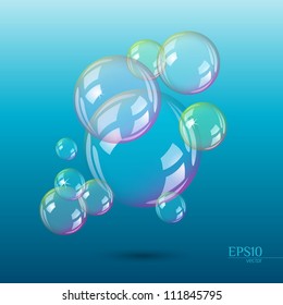 Transparent soap bubbles, eps10 vector