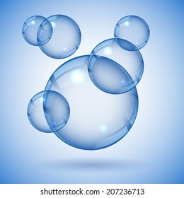 Transparent soap bubbles, eps10 vector