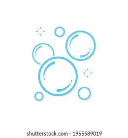 Transparent soap bubbles floating in the air Isolated on white background