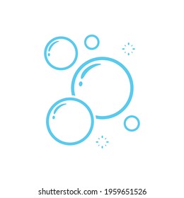 Transparent soap bubbles floating in the air Isolated on white background