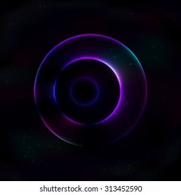 Transparent soap multiple round glow in the space.