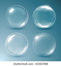 Transparent soap or water bubbles. 
