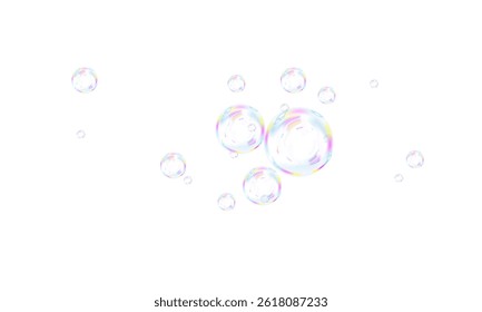 Transparent Soapy Bubbles PNG Overlay for Freshness, Bath, and Cleaning Visuals