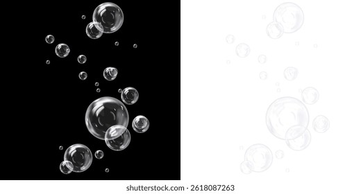 Transparent Soapy Bubbles PNG Overlay for Freshness, Bath, and Cleaning Visuals