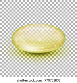 Transparent soft gel capsule object. Fish oil. And also includes EPS 10 vector