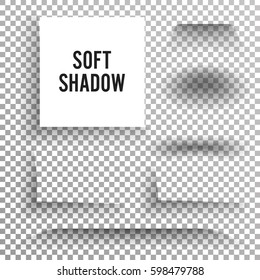 Transparent Soft Shadow Vector. Transparent And Gradient Effect With Soft Edge Isolated On Check Background.