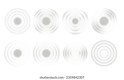 Transparent sound waves set. Sonic resonance, radio frequency, energy radiation, vibration, radar or sonar wave