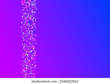 Brilho Transparente. Banner moderno. Conceito de brilho. Explosão de aniversário com laser. Confete Iridescente. Papel Arco-íris. Poeira Digital. Roxo 3d Glitter. Brilho Transparente Azul