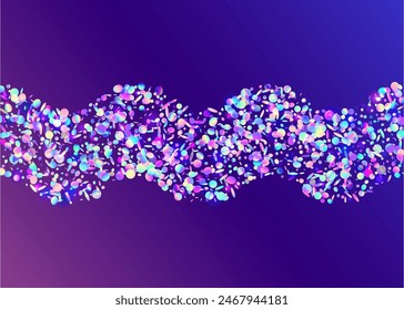 Transparent Sparkle. Pink Disco Serpentine. Holographic Tinsel. Laser Colourful Cristals. Digital Dust. Happy Texture. Rainbow Background. Modern Poster. Blue Transparent Sparkle