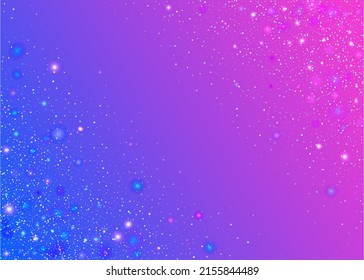 Transparent Sparkles. Holographic Texture. Birthday Background. Glitter Foil. Shiny Flyer. Digital Art. Laser Colorful Sunlight. Purple Party Glare. Violet Transparent Sparkles