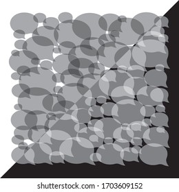 Transparent speak bubbles on white and black background as a symbol of communication.