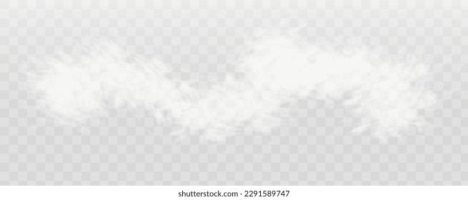 A transparent special effect is highlighted by fog or smoke. White cloud vector, snow storm. snow mist.