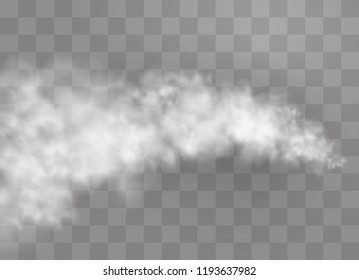 Transparent special effect stands out with fog or smoke. White cloud vector, fog or smog. Vector illustration.