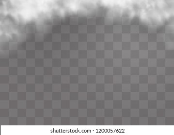 Transparent special effect stands out with fog or smoke. White cloud vector, fog or smog. Vector illustration.