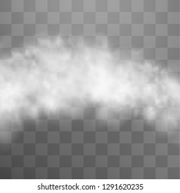 Transparent special effect stands out with fog or smoke. White cloud vector, fog or smog. Vector illustration.