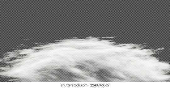 El efecto especial transparente destaca con niebla o humo. Vector de nube blanca, niebla o esmog.