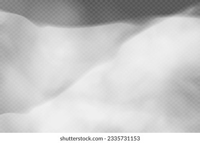 El efecto especial transparente destaca con niebla o humo. Vector de nube blanca, niebla o esmog. Ilustración vectorial.