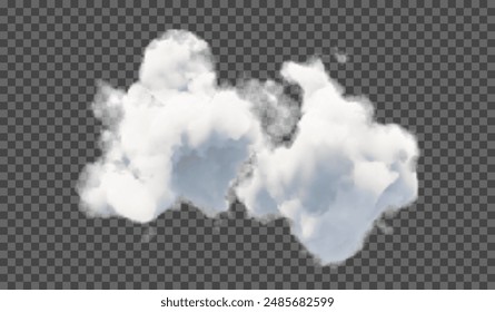 Transparent special effect stands out with fog or smoke. White cloud vector, fog or smog